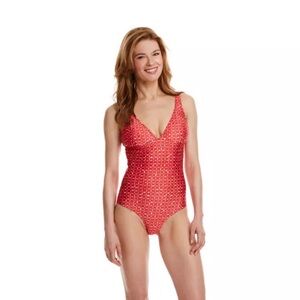 Vineyard Vines Red Tye-Dye Lighthouse One-Piece